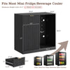 39.4" Mini Fridge Cabinet with Power Outlet,Fluted Coffee Bar Cabinet with Mini Fridge Space,Buffet Sideboard with Drawers,Black