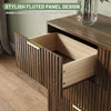 55.1" W Fluted 7 Drawer Dresser for Adult,Wooden Bedroom Dresser,Dresser TV Stand up to 65" for Living Room,Brown