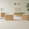 48" Fluted Bathroom Vanity Cabinet with 4 Drawers,Bathroom Vanity with Sink and Soft-Close Doors,Freestanding Bathroom Sink Cabinet,OAK