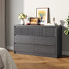 7 Drawers Dresser for Bedroom, 49.2" W Modern Chest of Drawers with Curved Profile Design, Mid Century Fluted Storage Dressers Organizer,Black