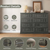 Rustic 8-Drawer Wood Dresser, Large Storage Chest Organizer with Metal Handles for Bedroom, Living Room, Farmhouse Style Furniture,Gray