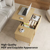 Fluted Lift Top Coffee Table with Storage, Rising Coffee Tables with Hidden Compartment, Wood Center Table for Living Room Office, Natural