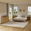 4-Piece Bedroom Set for Adult, Fluted King Floating LED Bed Frame with 2 Nightstands and Fluted 9 Drawer Dressers,Light Walnut King,9+4 Drawers