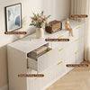 4-Piece Bedroom Set for Adult, Fluted Queen Floating LED Bed Frame with 2 Nightstands and Fluted 9 Drawer Dressers,White Queen,9+6 Drawers
