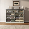 Rustic 9-Drawer Wood Dresser, Large Storage Chest Organizer with Metal Handles for Bedroom, Living Room, Farmhouse Style Furniture,White