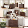 Rustic 8-Drawer Wood Dresser, Large Storage Chest Organizer with Metal Handles for Bedroom, Living Room, Farmhouse Style Furniture,Brown