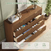 55.1" W Fluted 8 Drawer Dresser for Adult,Wooden Bedroom Dresser,Dresser TV Stand up to 65" for Living Room,Oak