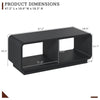 Coffee Table with LED Lights, 47.2" W TV Stand Center Table with 2-Tiers for Living Room,Black