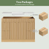 48" Fluted Bathroom Vanity Cabinet with 4 Drawers,Bathroom Vanity with Sink and Soft-Close Doors,Freestanding Bathroom Sink Cabinet,OAK