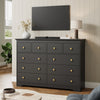 55.1" Wide Dresser for Bedroom, 10 Drawer Dresser with Large Drawers, Dresser for TVs Up to 65",Black
