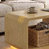 Coffee Table with LED Lights, 47.2" W TV Stand Center Table with 2-Tiers for Living Room,Natural