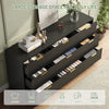 63" W Fluted 9 Drawer Dresser for Adult,Wooden Bedroom Dresser,Dresser TV Stand up to 70" for Living Room,Black