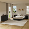 4-Piece Bedroom Set for Adult, Fluted Queen Floating LED Bed Frame with 2 Nightstands and Fluted 6 Drawer Dressers,Black Queen,6+6 Drawers