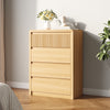 4 Drawers Dresser for Bedroom, 40" Tall Chest of Drawers with Curved Profile Design, Mid Century Fluted Storage Dressers Organizer,Natural