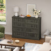 Rustic 8-Drawer Wood Dresser, Large Storage Chest Organizer with Metal Handles for Bedroom, Living Room, Farmhouse Style Furniture,Gray