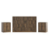 3-Piece Modern Bedroom Set - 8 Drawer Wide Dresser & Nightstands Set of 2 with Fluted Design, Anti-Tip Safety Brown Natural Wood Storage Furniture for Bedroom,Hallway 8+4,Brown