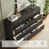55.1" W Fluted 8 Drawer Dresser for Adult,Wooden Bedroom Dresser,Dresser TV Stand up to 65" for Living Room,Black