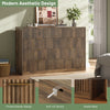 55.1" W Fluted 8 Drawer Dresser for Adult,Wooden Bedroom Dresser,Dresser TV Stand up to 65" for Living Room,Brown
