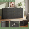 63" W Fluted 9 Drawer Dresser for Adult,Wooden Bedroom Dresser,Dresser TV Stand up to 70" for Living Room,Black