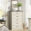 Modern 5 White Drawer Dresser, 44" H Tall Chest for Bedroom,Anti-Tip Device