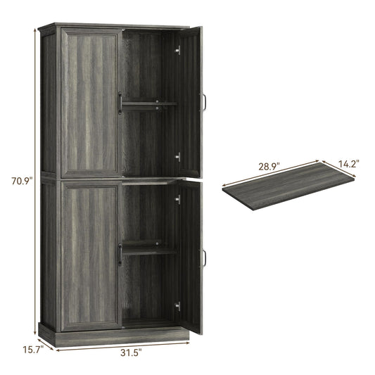 Wood 71" H X 32" W X 16" D Office Storage Cabinet with Adjustable She