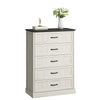 Modern 5 White Drawer Dresser, 44" H Tall Chest for Bedroom,Anti-Tip Device